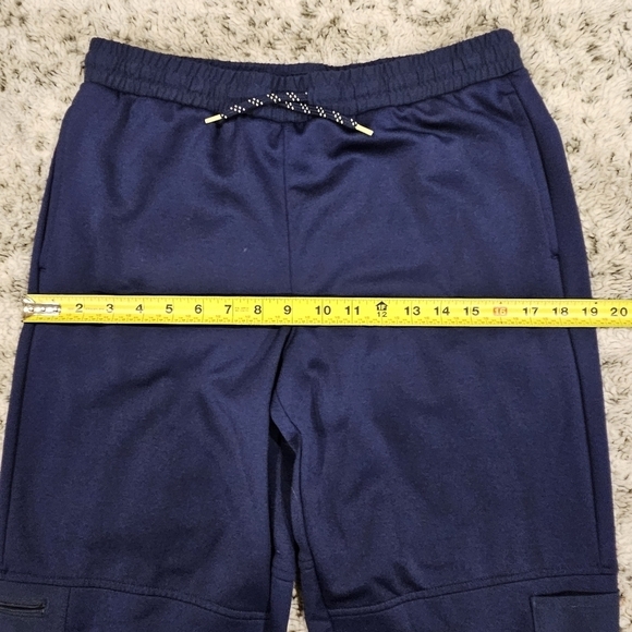 Lands' End SZ Med Navy Blue Pull On Skinny Track Pants W/Hip Pockets & Cargo - Picture 6 of 11